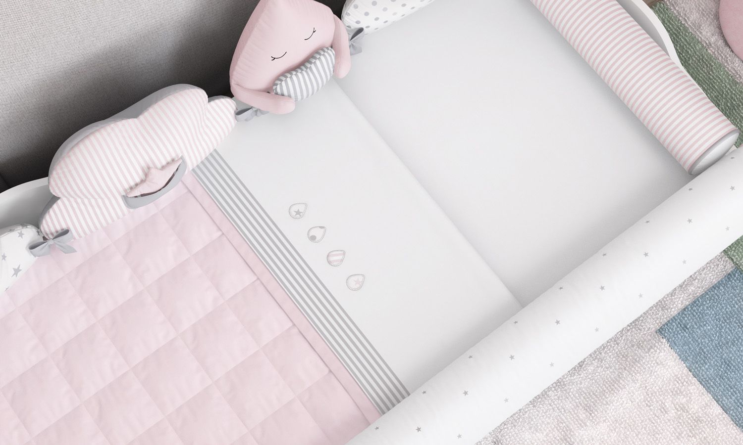 Jogo de Lençol Mini Cama Gotinhas