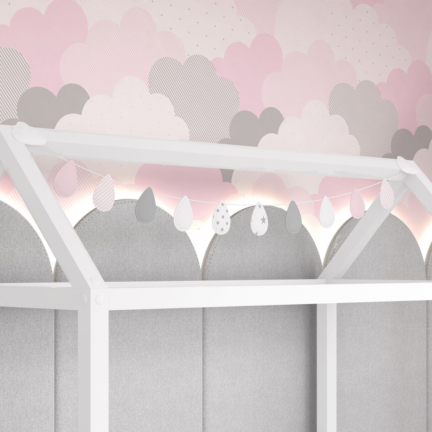 Varal de Cama Gotinhas e Nuvens 1,60m