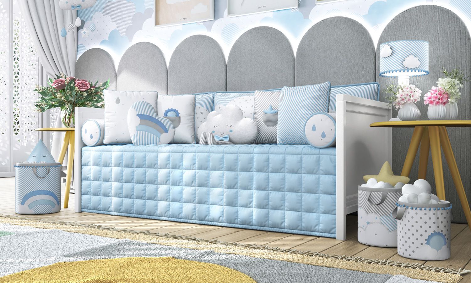 Kit Cama Babá Nuvem de Algodão