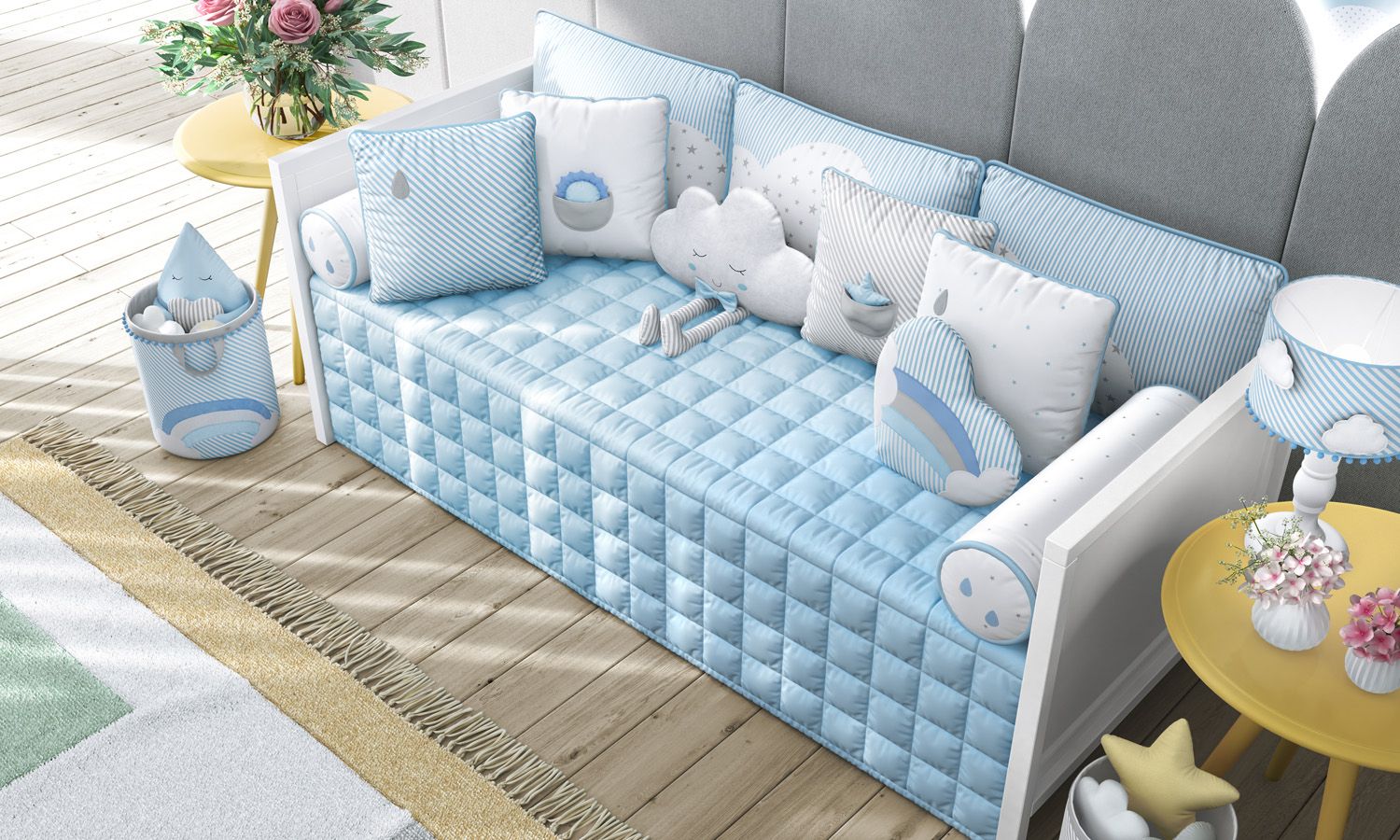 Kit Cama Babá Nuvem de Algodão