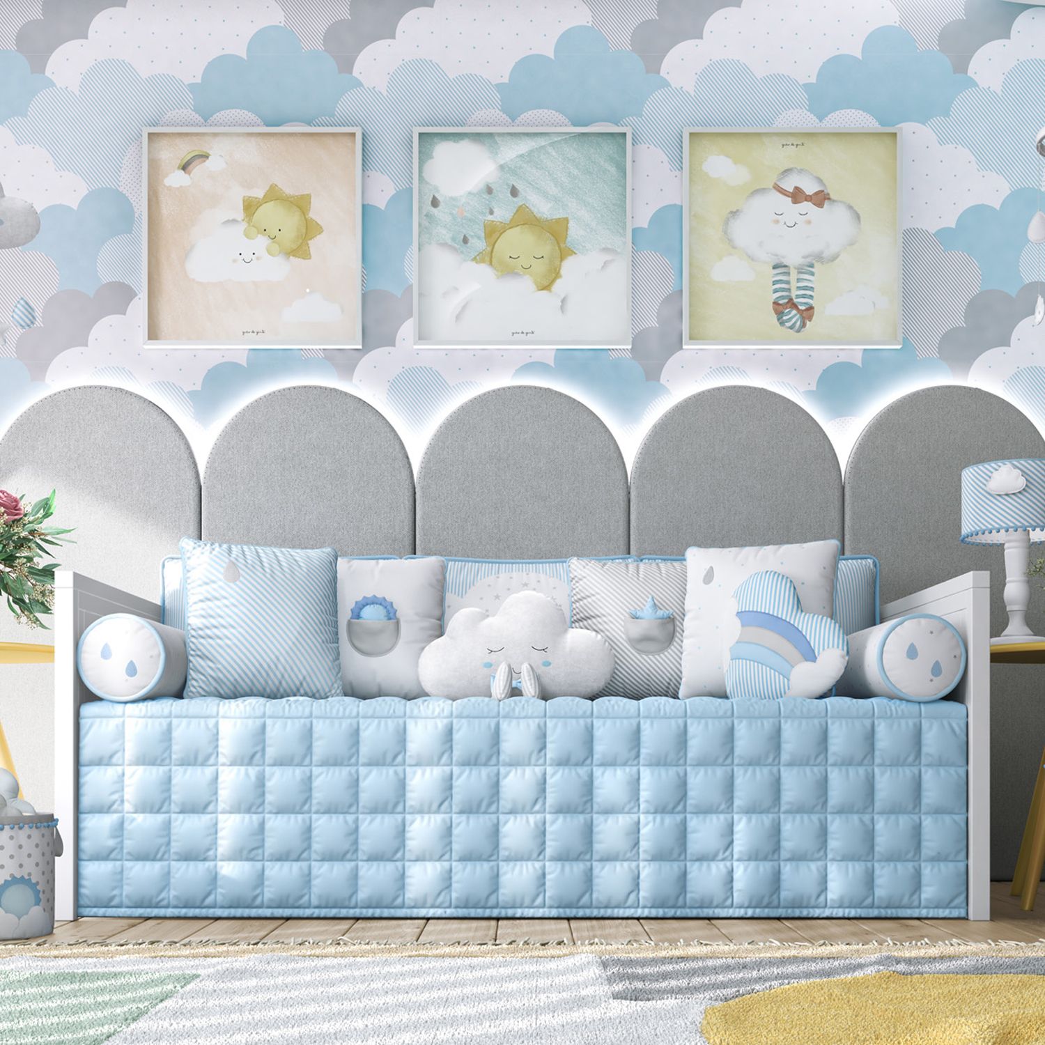 Kit Cama Babá Nuvem de Algodão