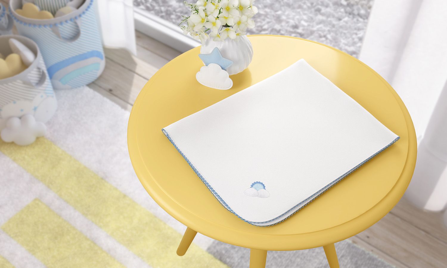 Cueiro Sol na Nuvem de Algodão Azul Marinho