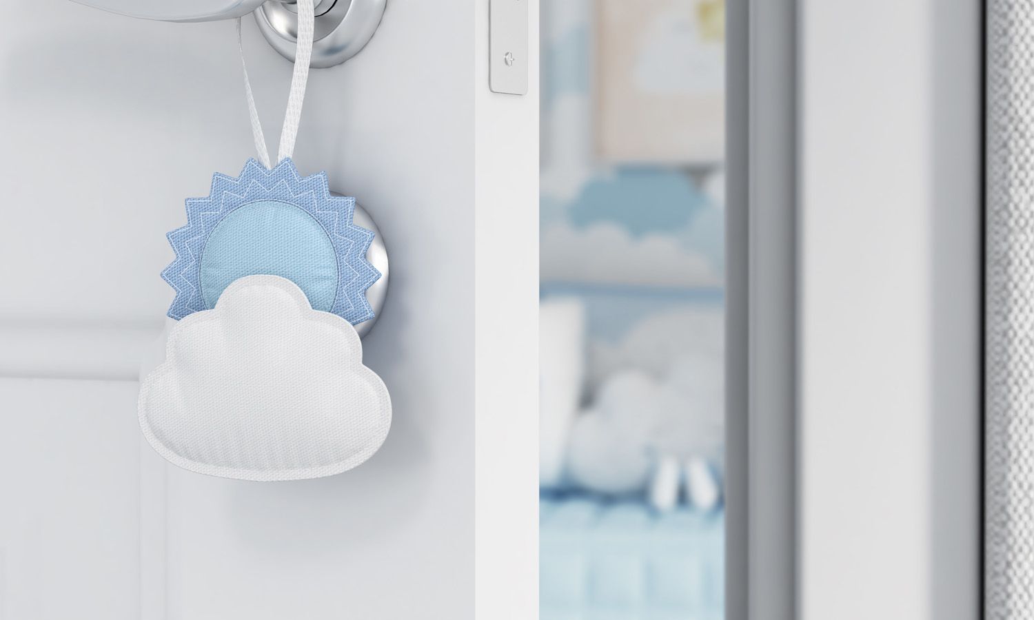 Enfeite para Puxador Sol na Nuvem de Algodão