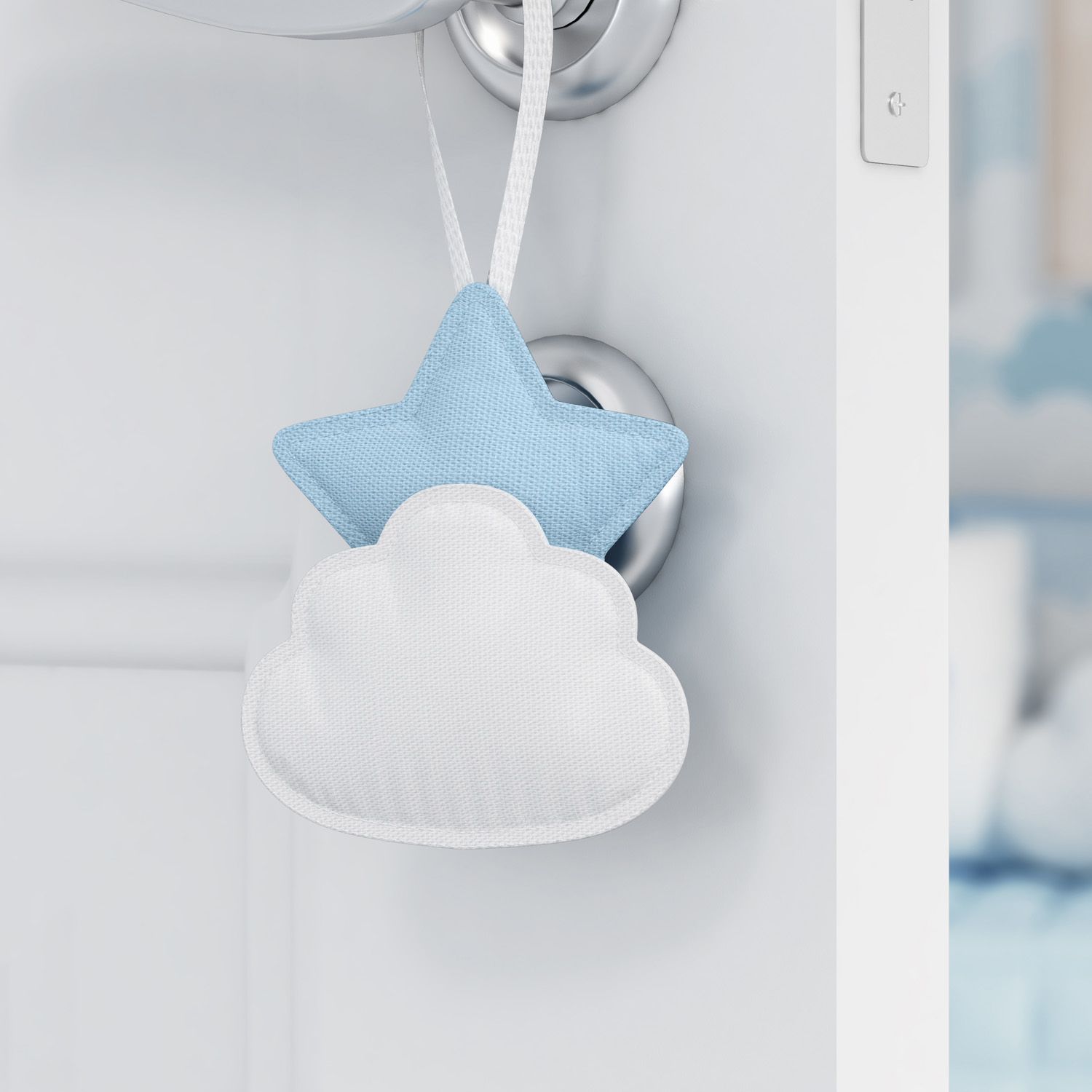 Enfeite para Puxador Estrela na Nuvem de Algodão