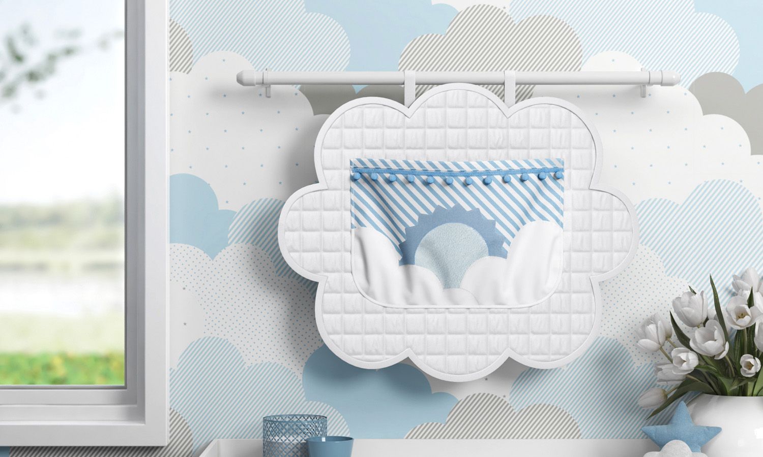 Porta Fraldas Varão Sol na Nuvem de Algodão