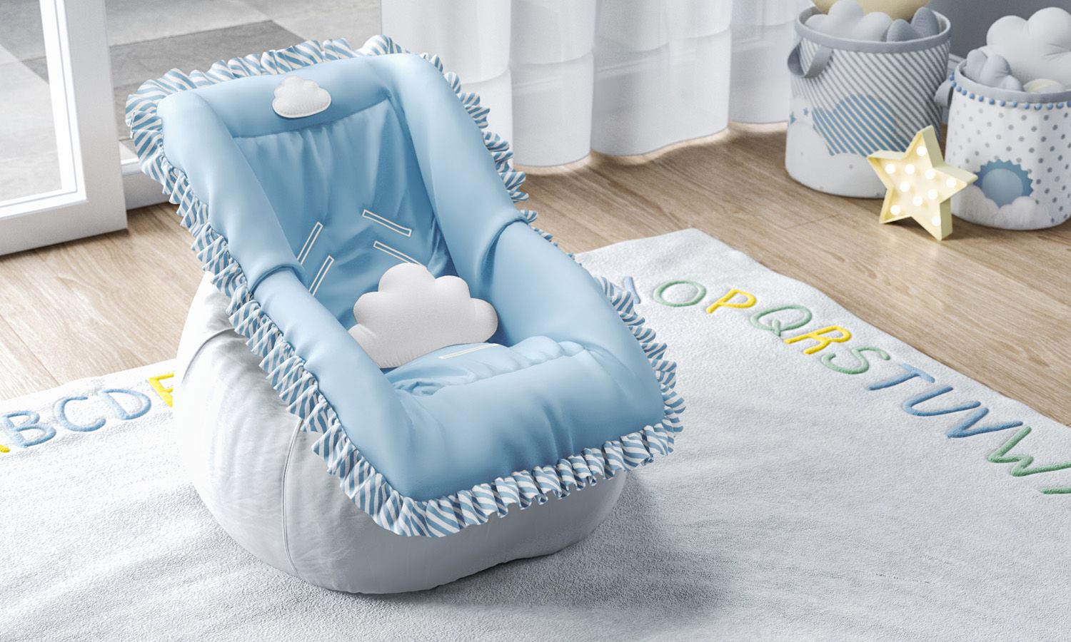 Capa de Bebê Conforto Nuvem de Algodão