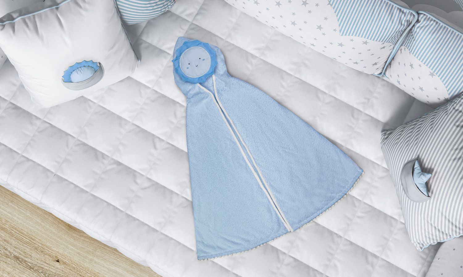 Toalha com Capuz Infantil Sol 90cm