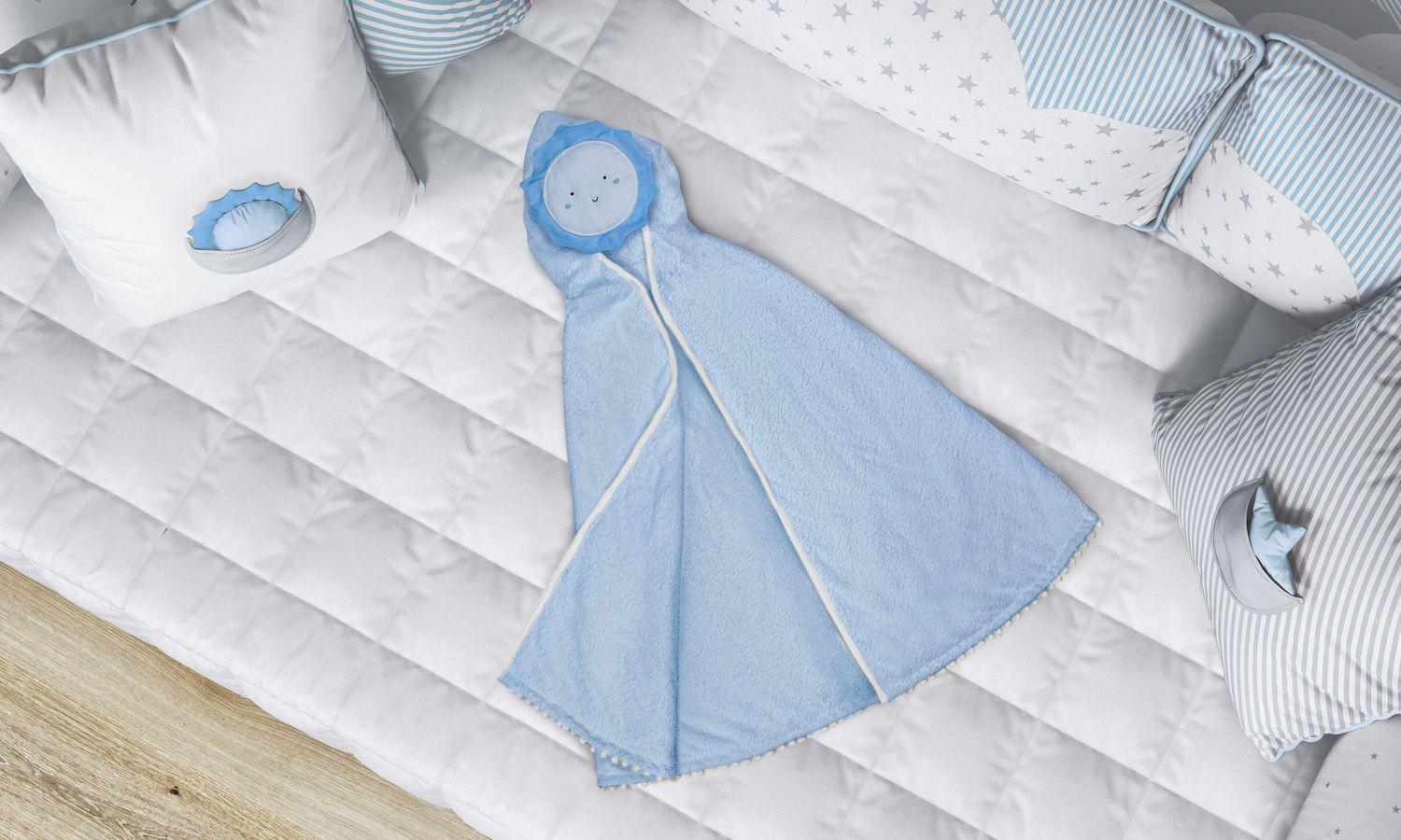 Toalha com Capuz Infantil Sol 90cm