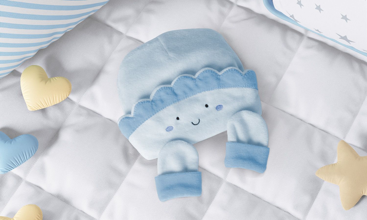 Touca e Luvas para Bebê Sol 3 a 6 Meses