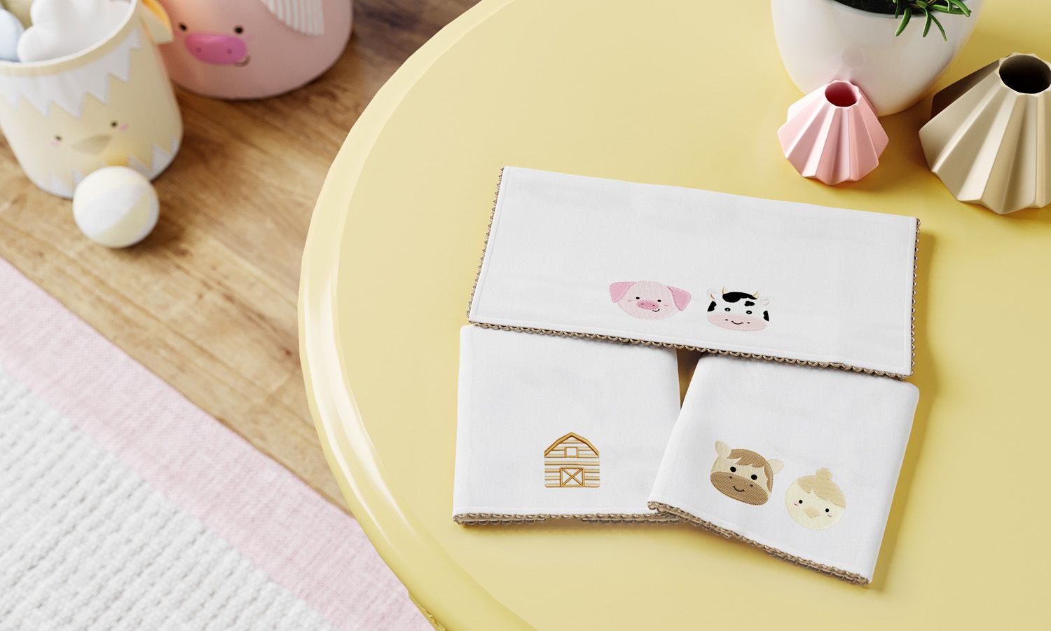 Jogo de Fraldas de Boca Malha Amiguinhos Fazendinha