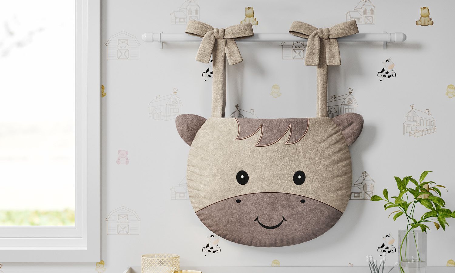 Porta Fraldas Varão Amiguinhos Pintinho e Cavalinho