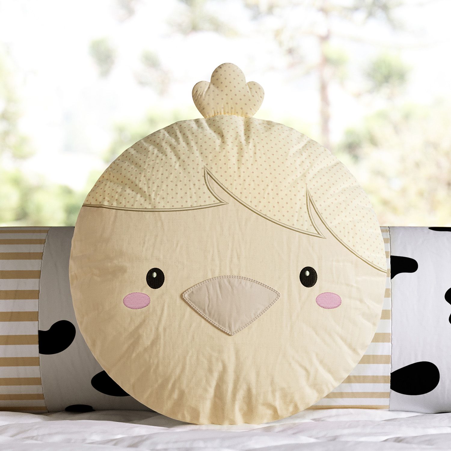 Almofada Redonda Amiguinho Pintinho 30cm