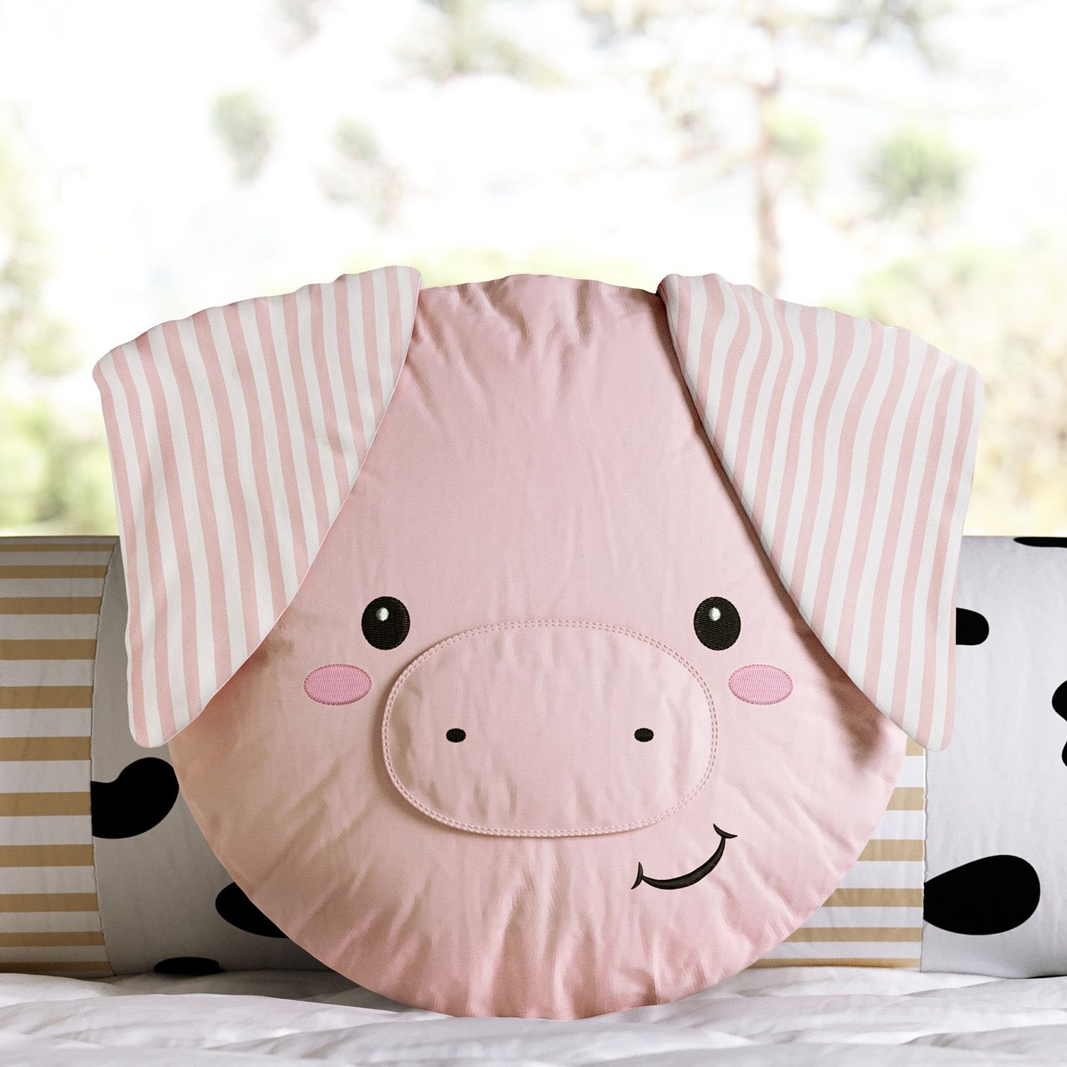 Almofada Redonda Amiguinho Porquinho 30cm