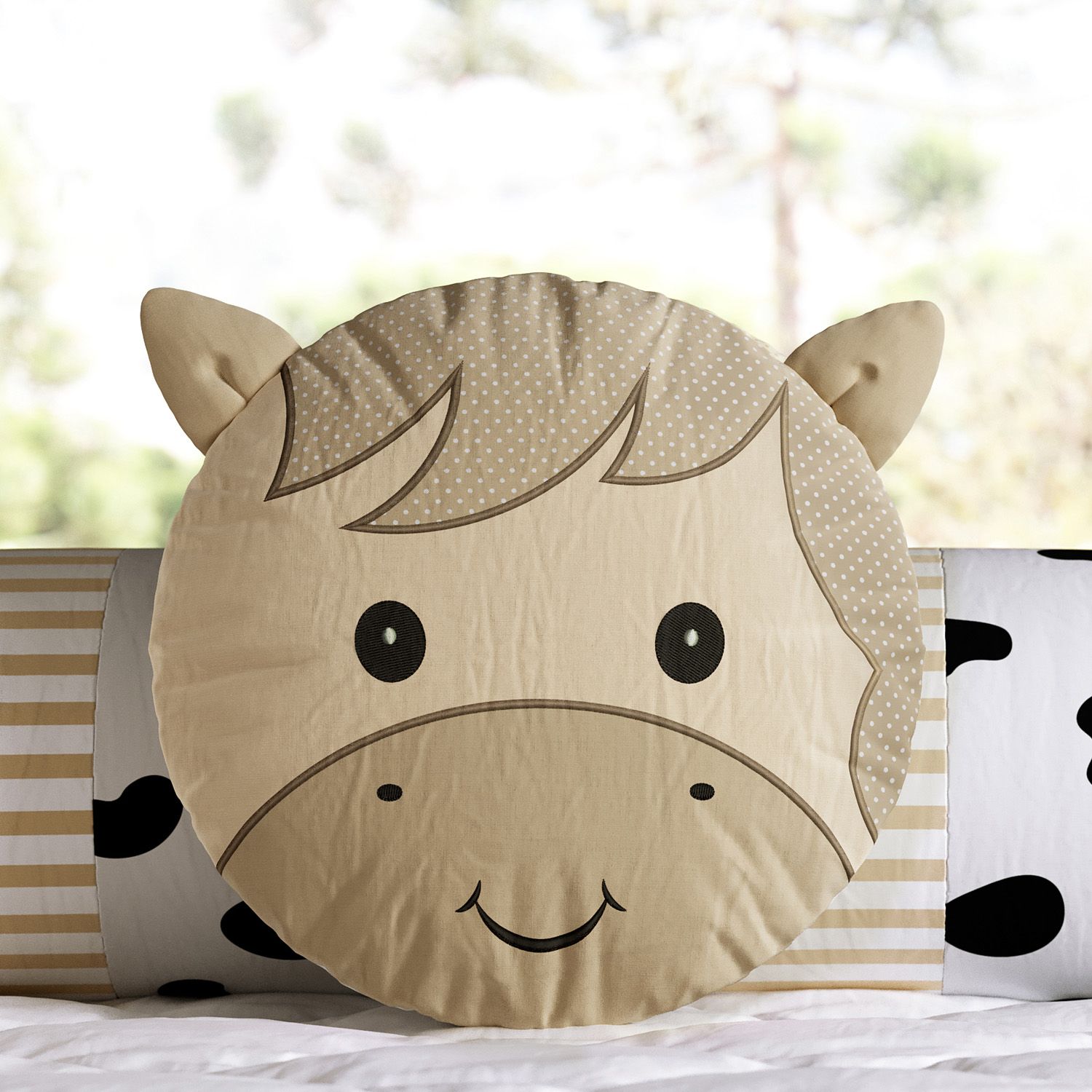 Almofada Redonda Amiguinho Cavalinho 30cm