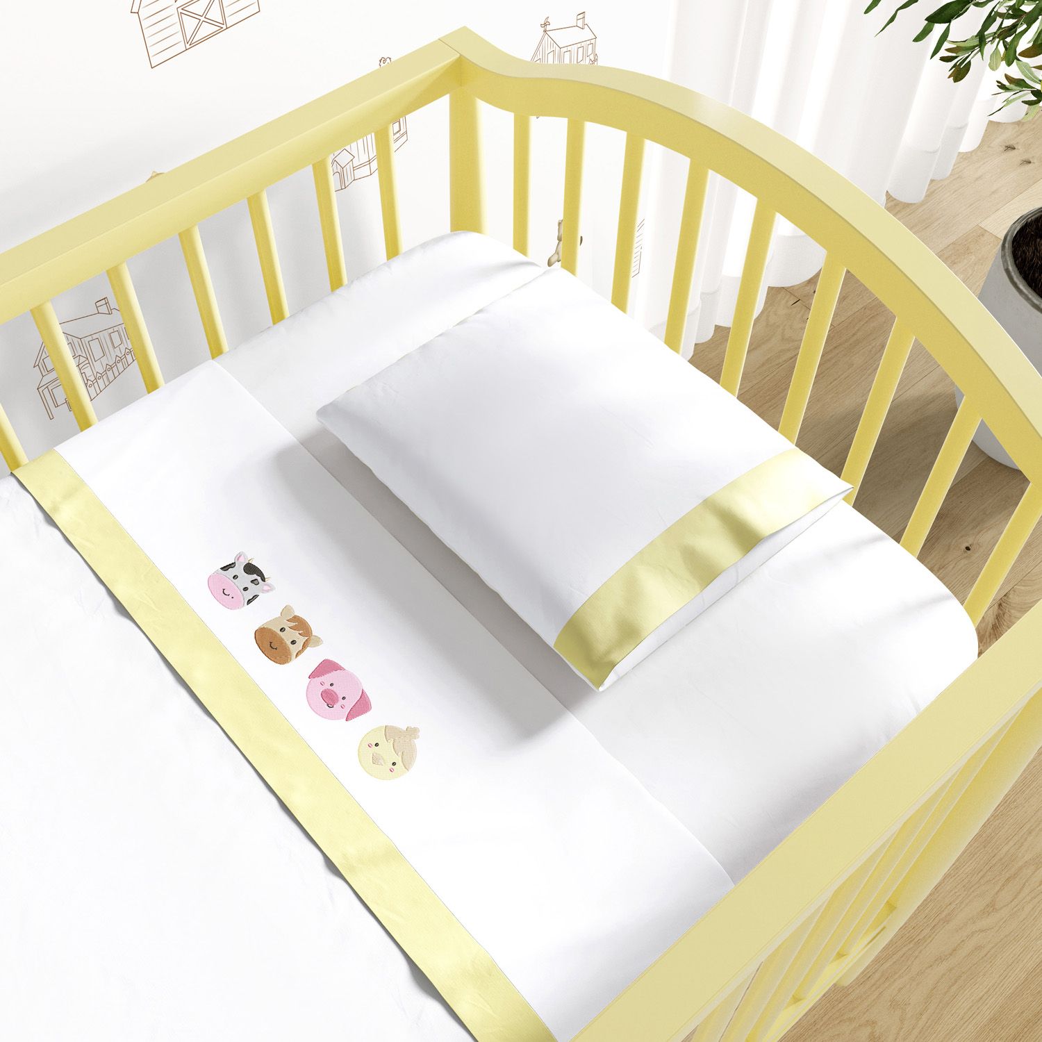 Jogo de Lençol Berço Fazendinha 3 peças