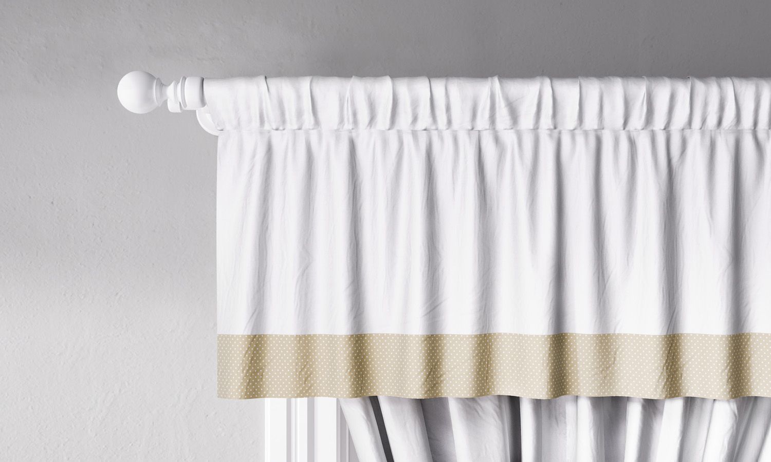 Cortina Branco/Bege Poá