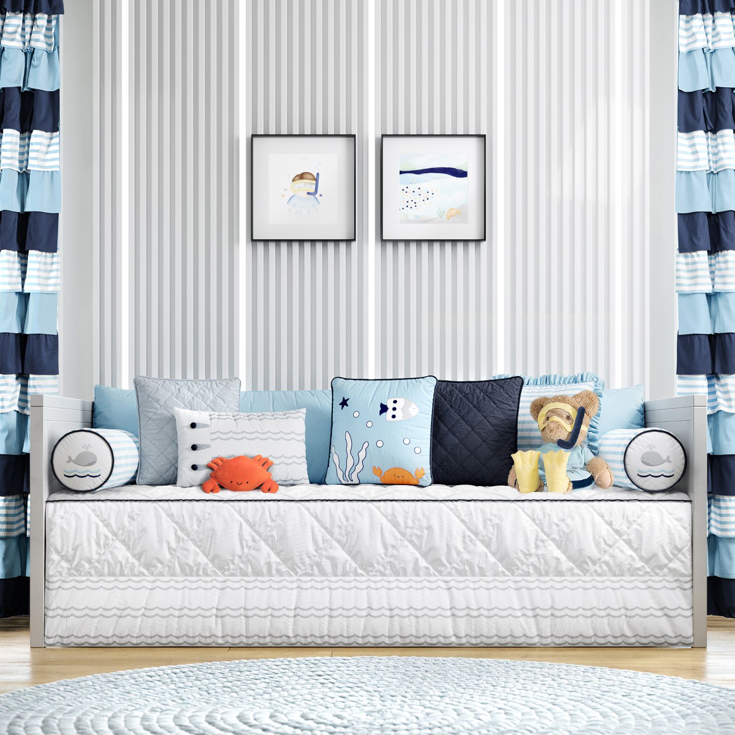 Kit Cama Babá Fundo do Mar