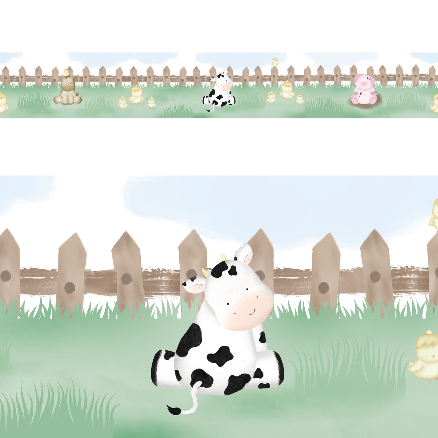 Faixa Adesiva de Parede Amiguinhos Fazendinha