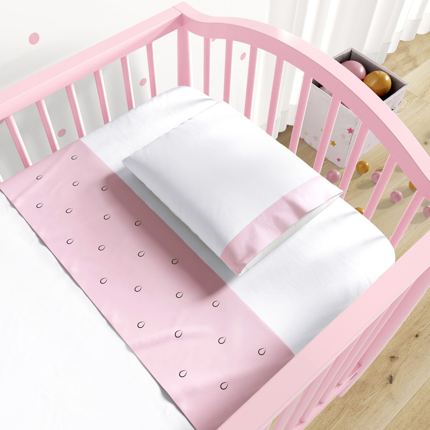 Jogo de Lençol Berço Bordado Frutinhas 3 peças