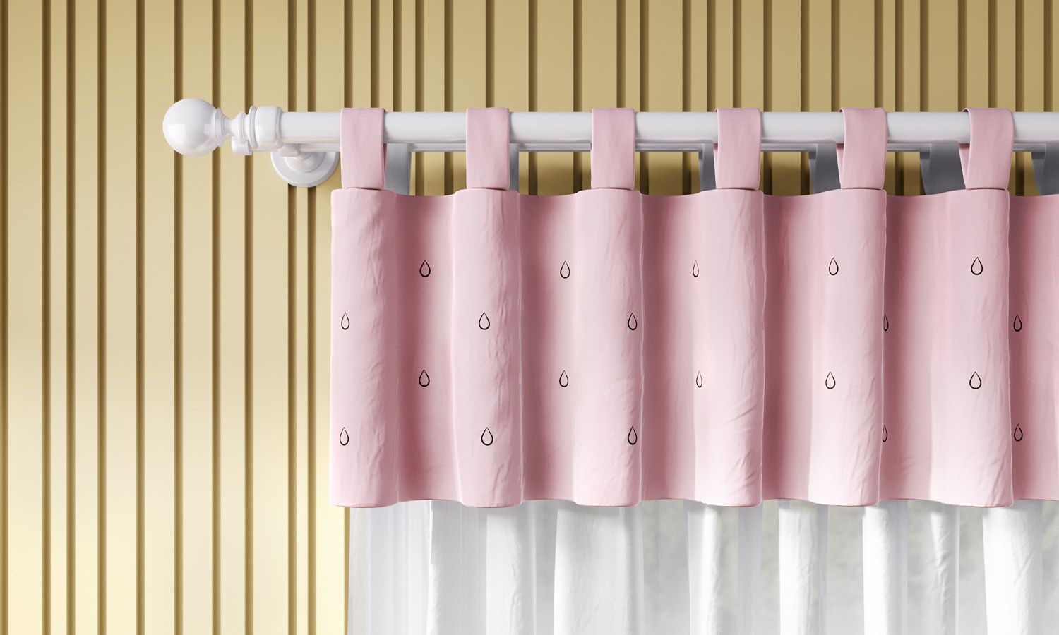 Cortina Bordada Melancia Rosa