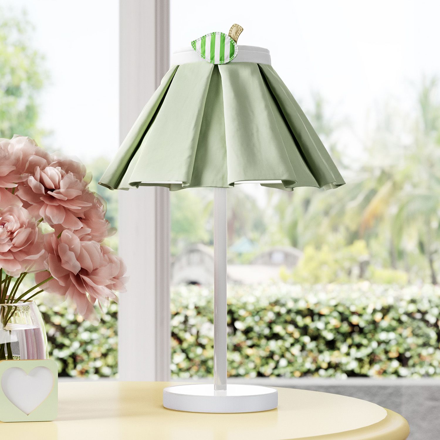 Abajur Simples Maçã Verde Listrado