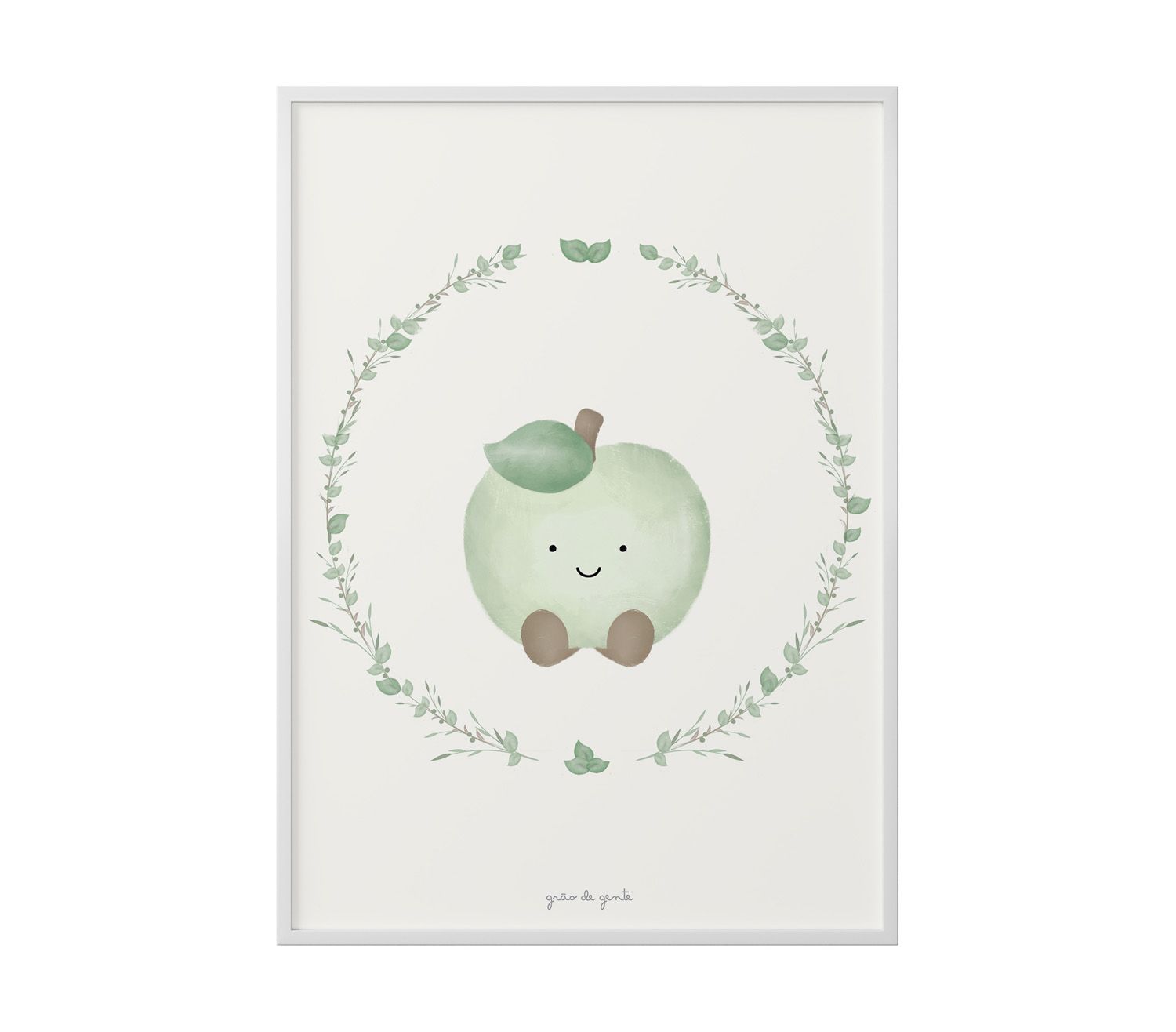 Quadro Amiguinha Maçã Verde 25cm