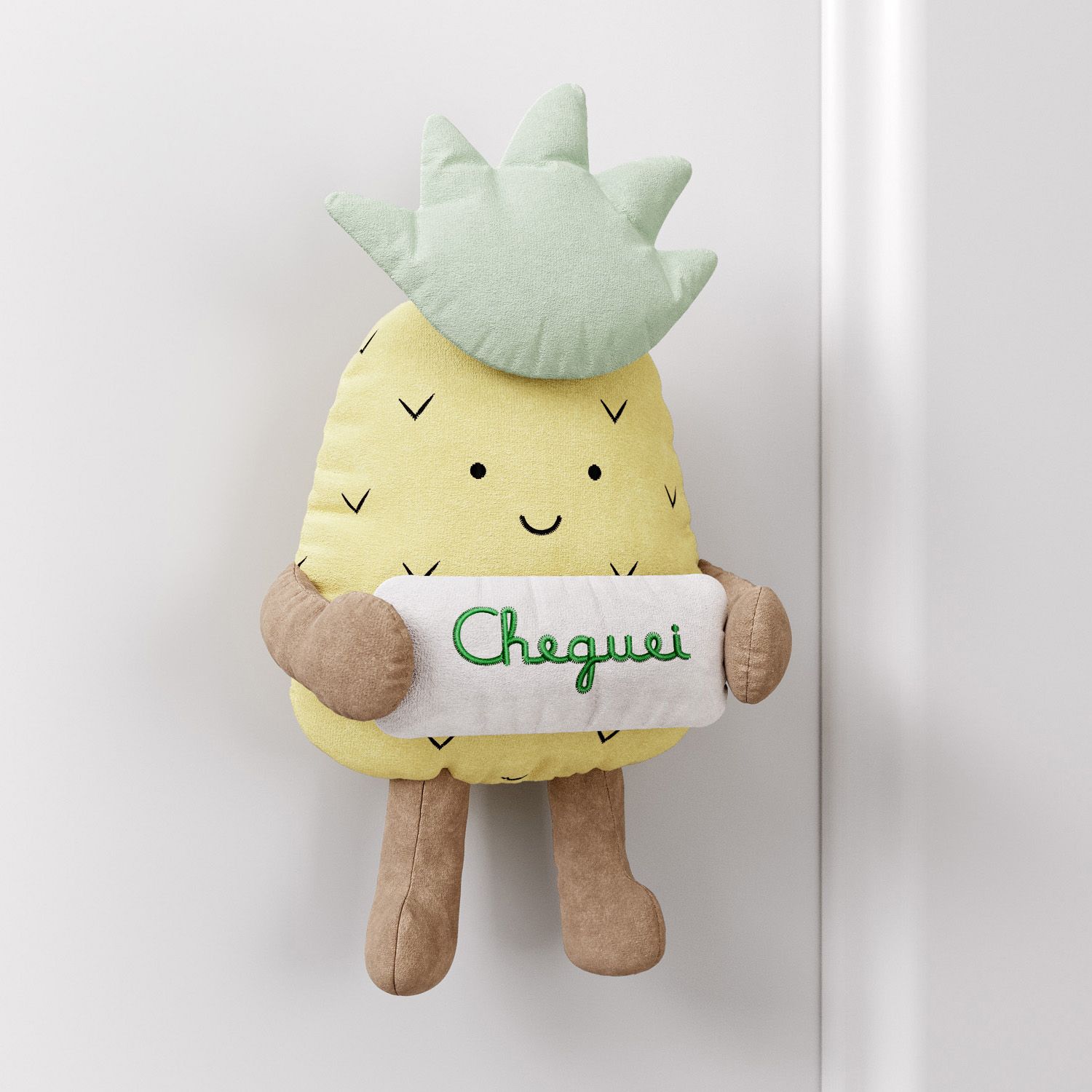 Porta Maternidade Cheguei Amiguinho Abacaxi 23cm