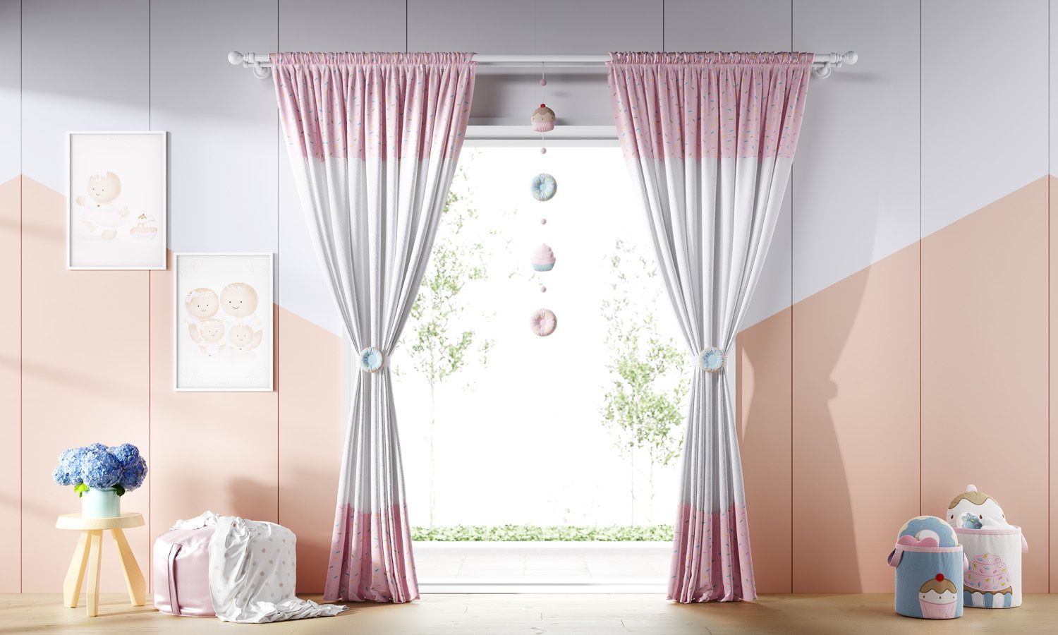 Cortina Doce Encanto Granulado Colorido