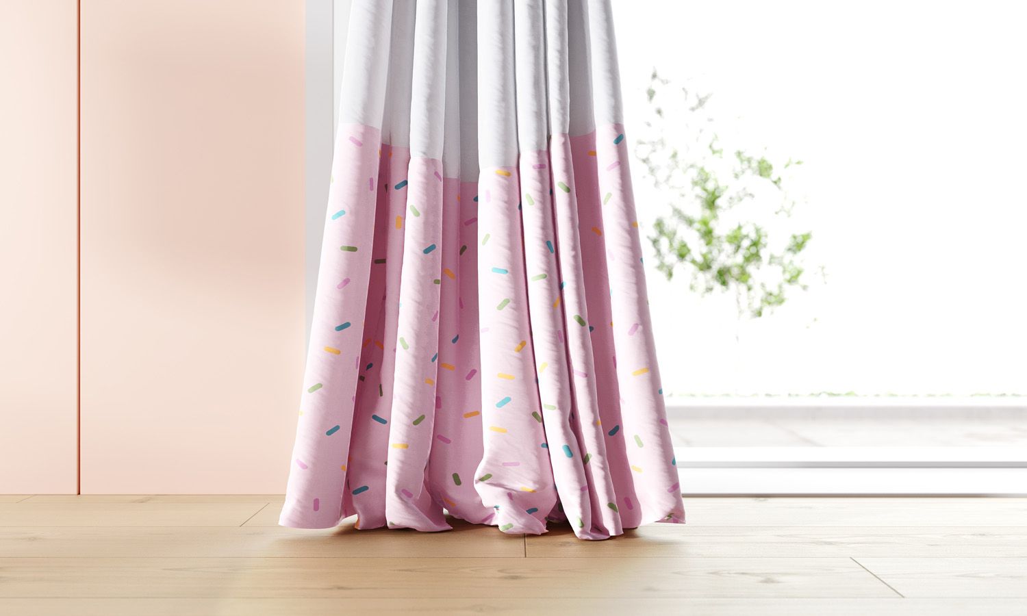 Cortina Doce Encanto Granulado Colorido