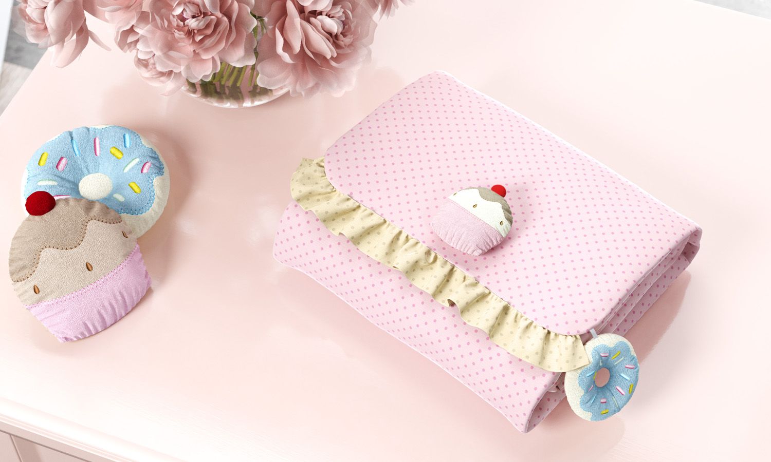 Trocador de Fraldas Portátil com Bolsos Doce Encanto 85x40cm