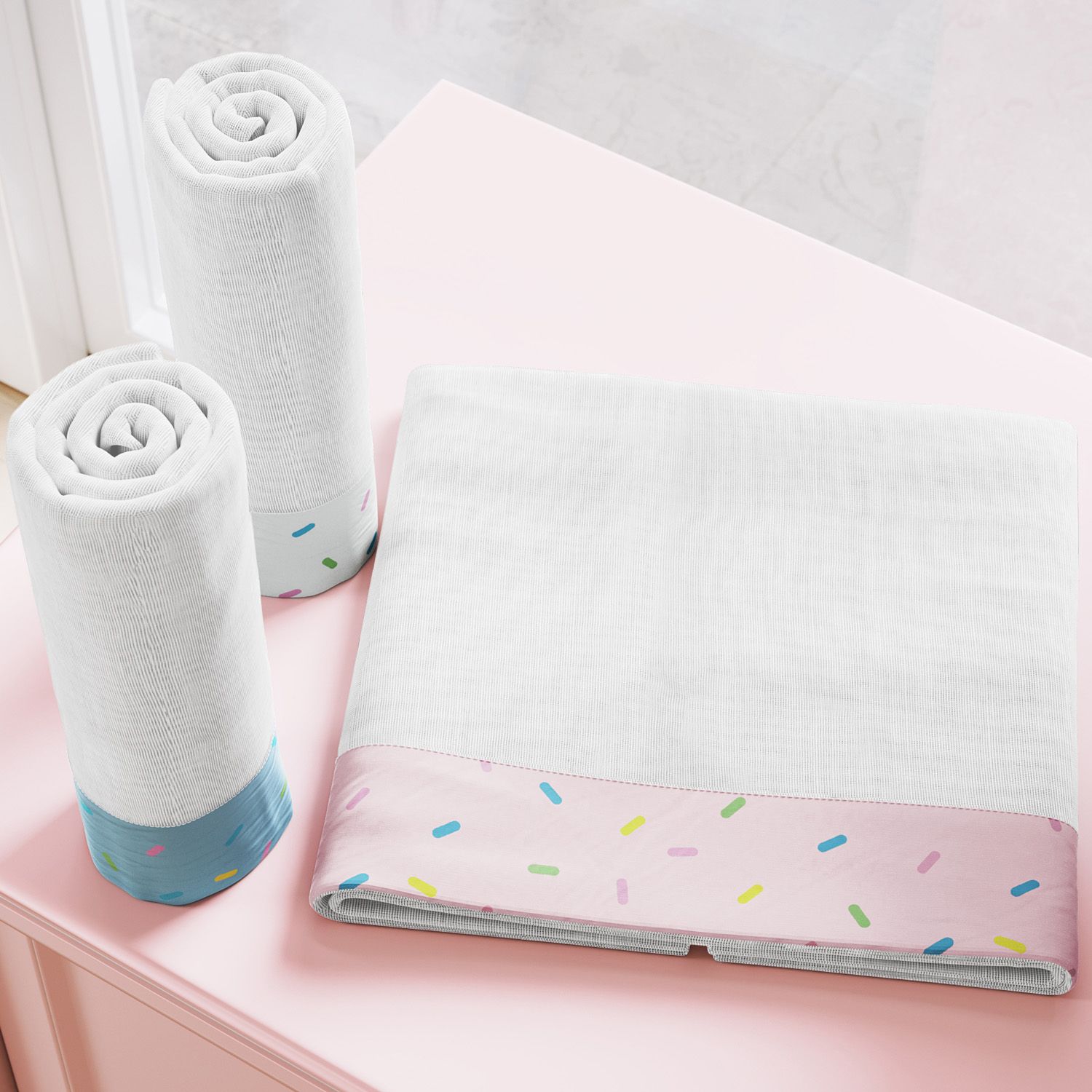 Jogo de Fraldas de Ombro Barra Granulado Colorido 3 Peças