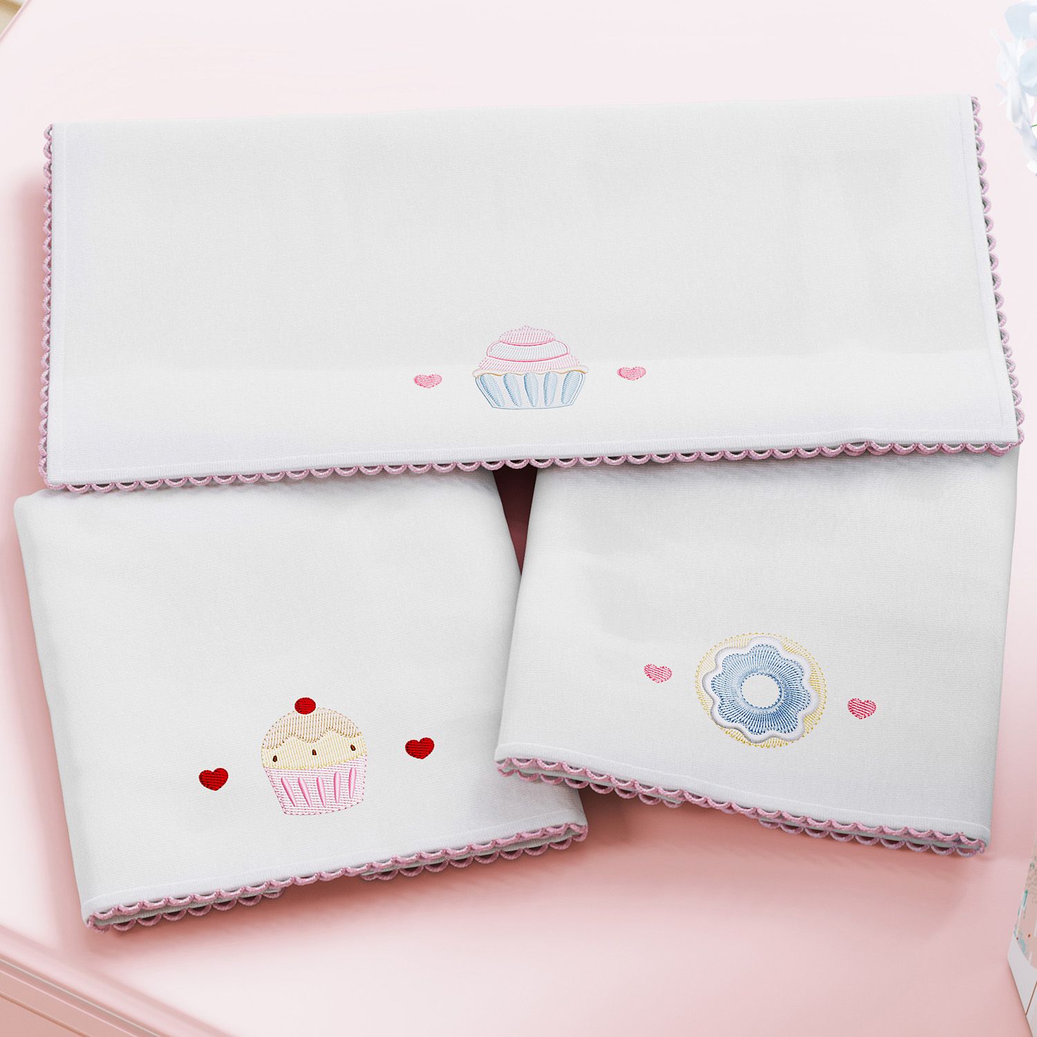 Jogo de Fraldas de Boca Malha Doce Encanto 3 Peças