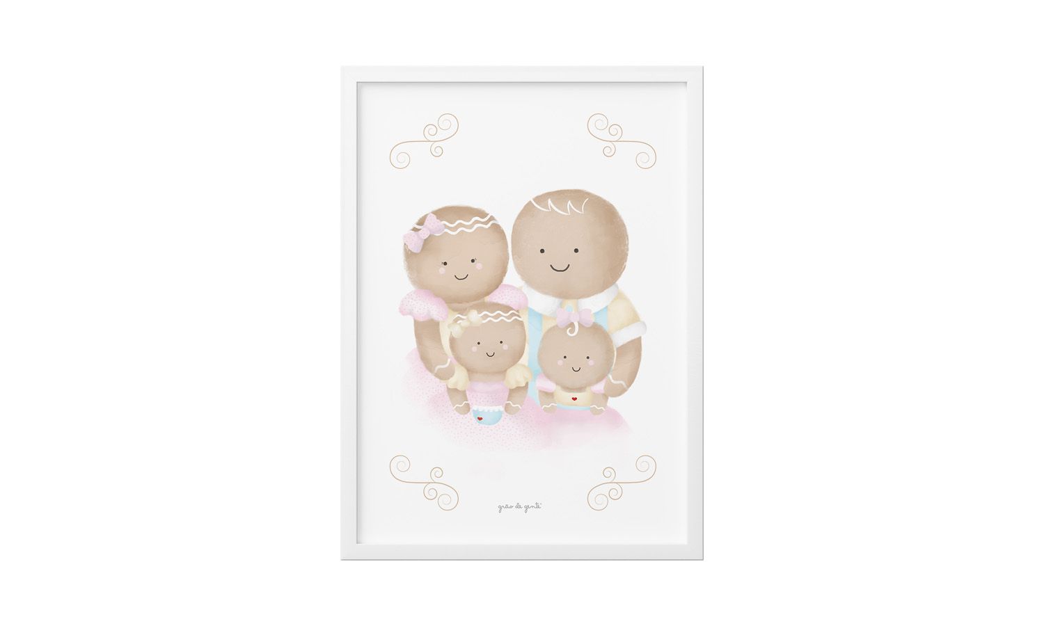 Quadro Família Biscoito 34cm