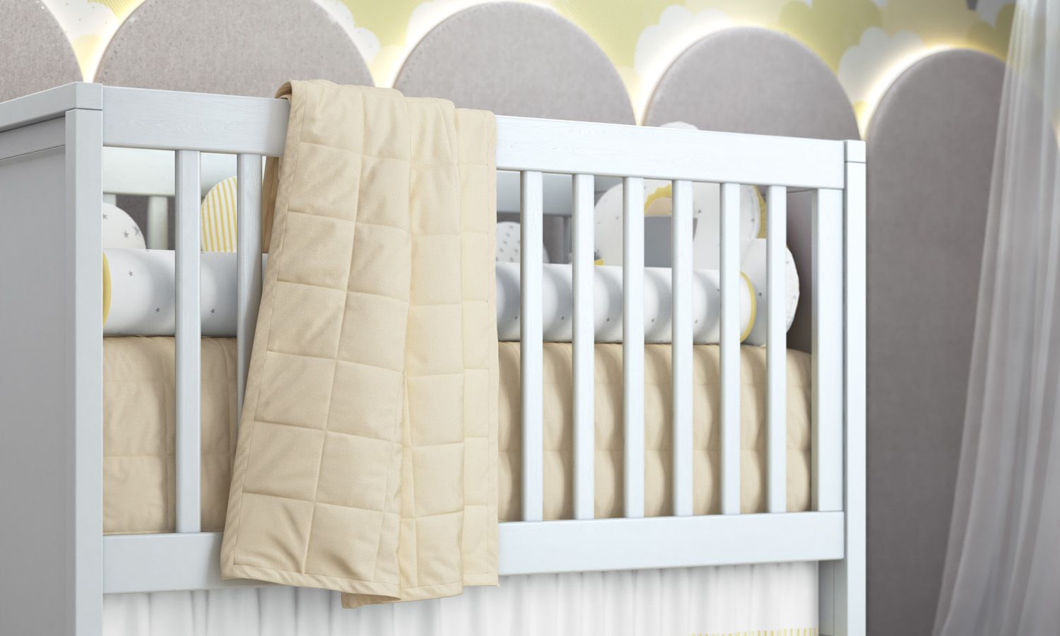 Edredom de Berço Matelado Branco