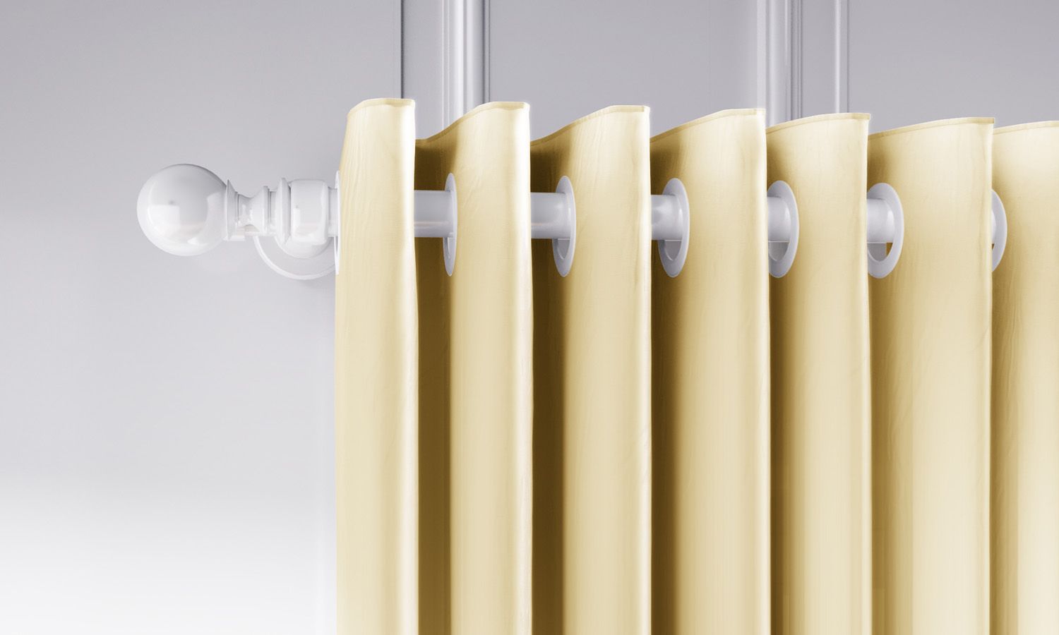 Cortina Amarela com Ilhós