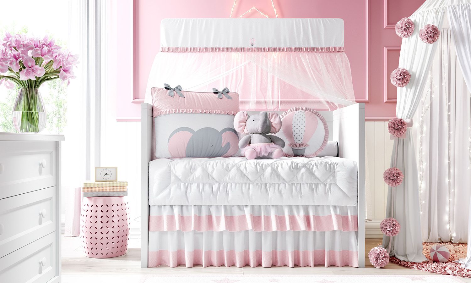 Kit Berço Elefantinha e o Balão