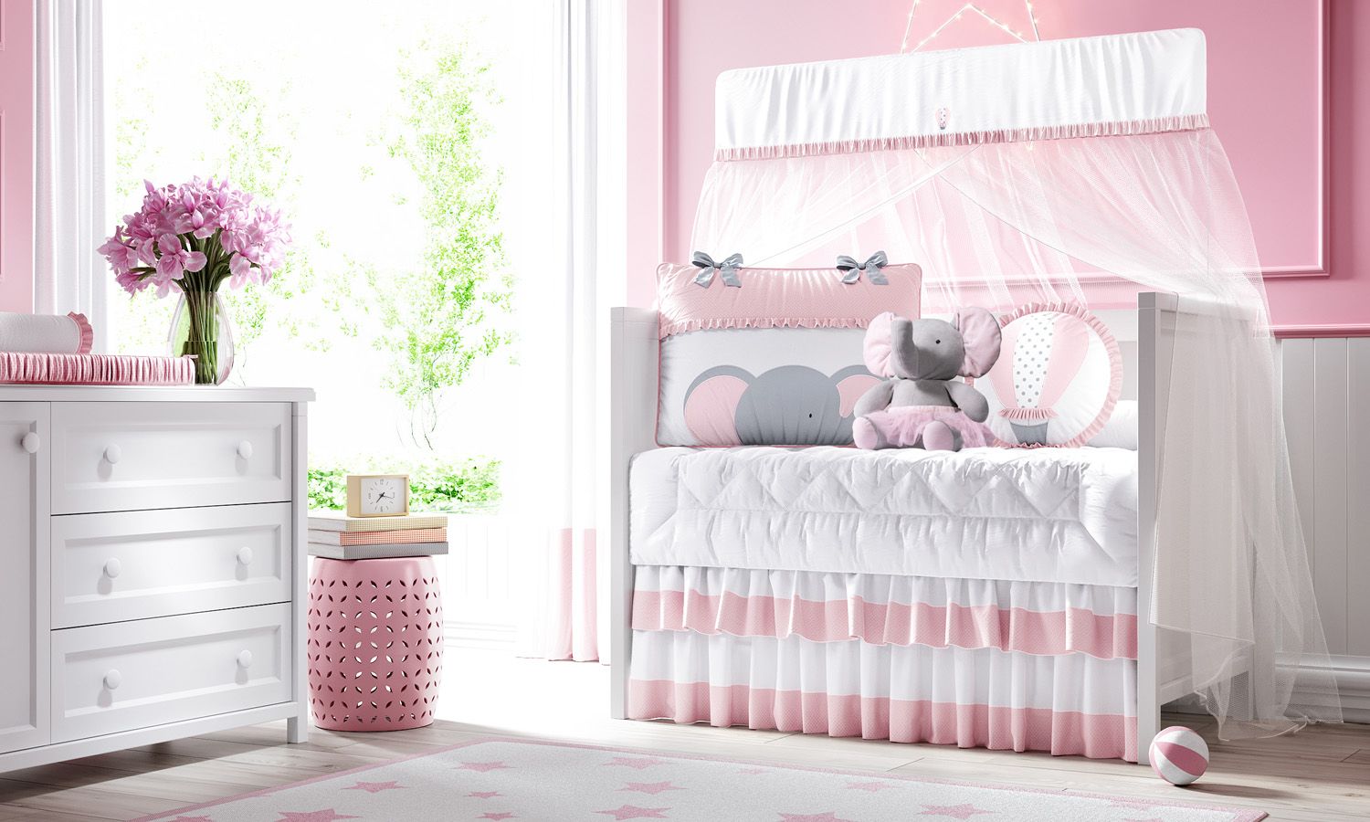 Kit Berço Elefantinha e o Balão