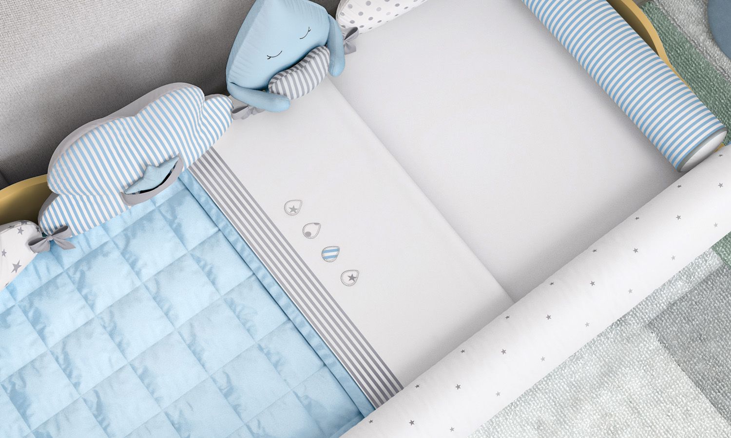 Jogo de Lençol Mini Cama Gotinhas