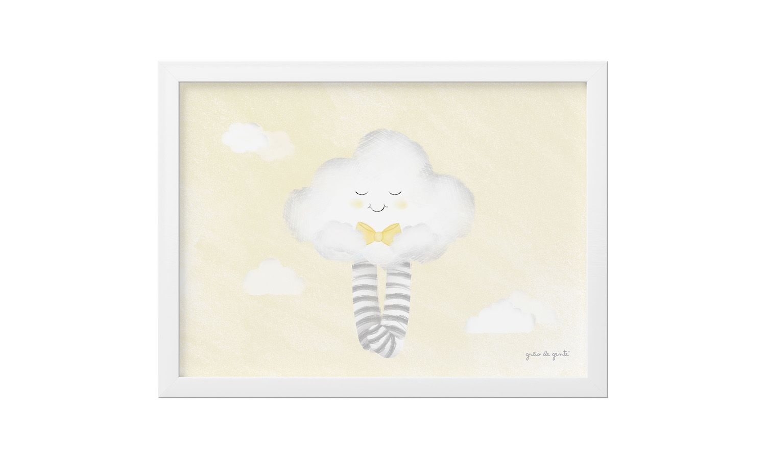 Quadro Nuvem de Algodão Azul Marinho 33cm