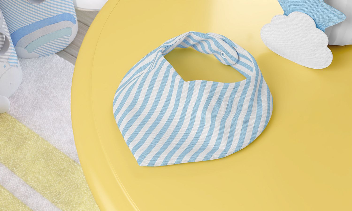 Babador Bandana Listrado Branco/Azul