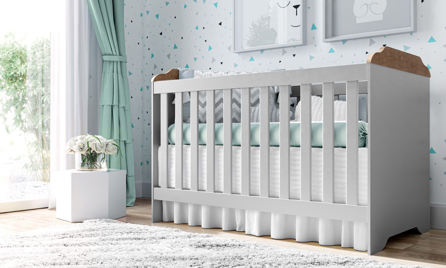 Berço Americano Branco Mel — vista alternativa