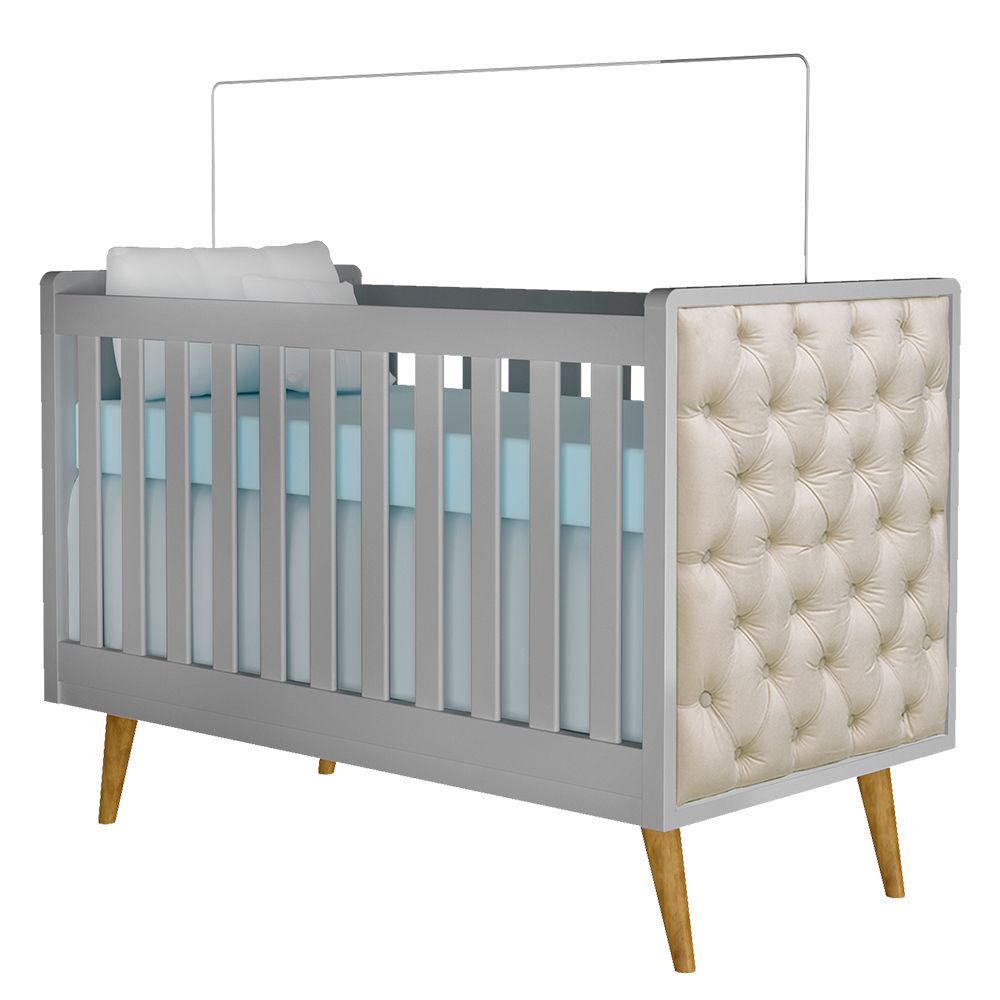 Berço Americano Branco + Capitonê Lorena Retrô - imagem 2