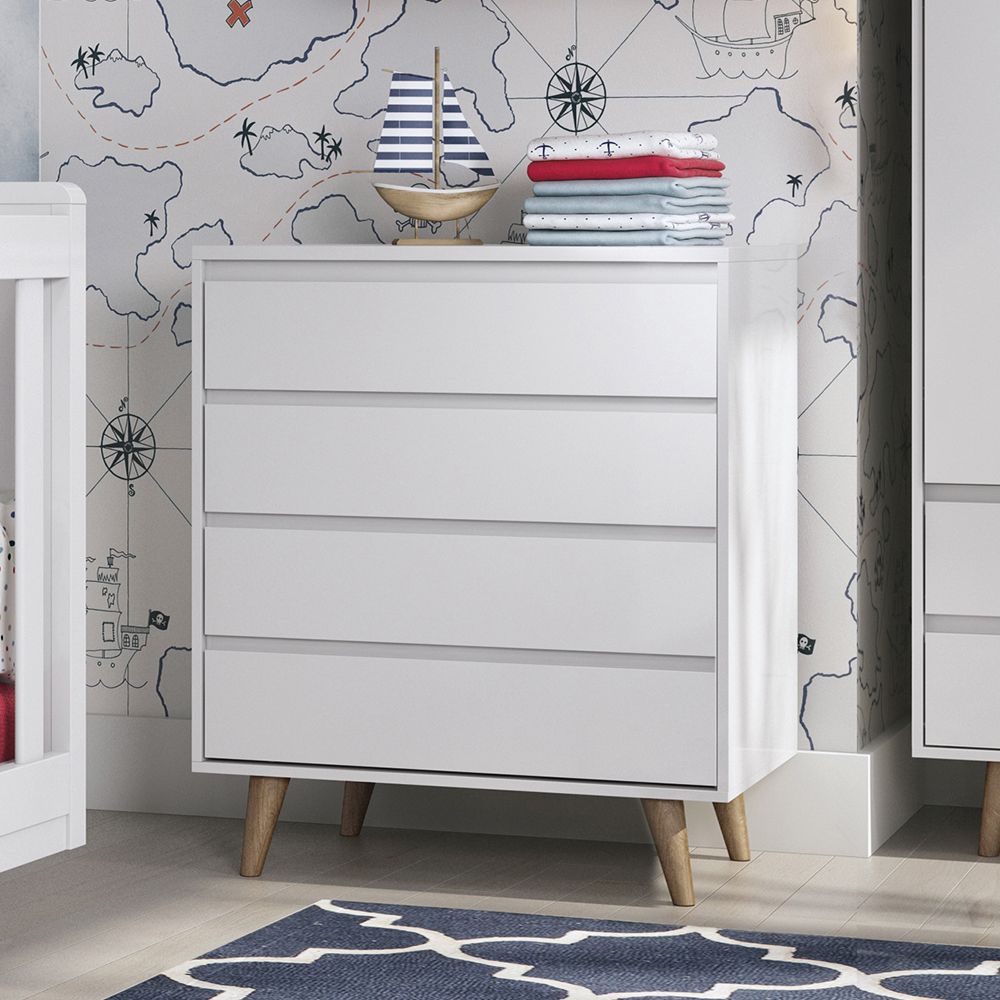 Cômoda Infantil Branco Lorena Retrô