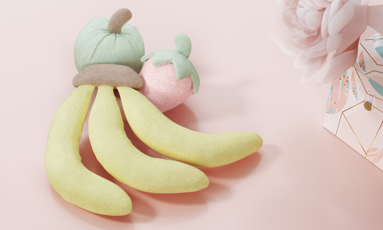 Cesta de Frutas de Pelúcia 25cm