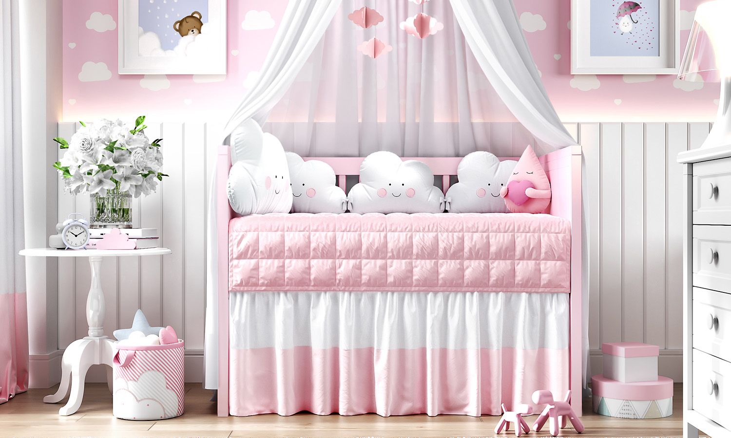 Kit Berço Amiguinhos Nuvem Azul