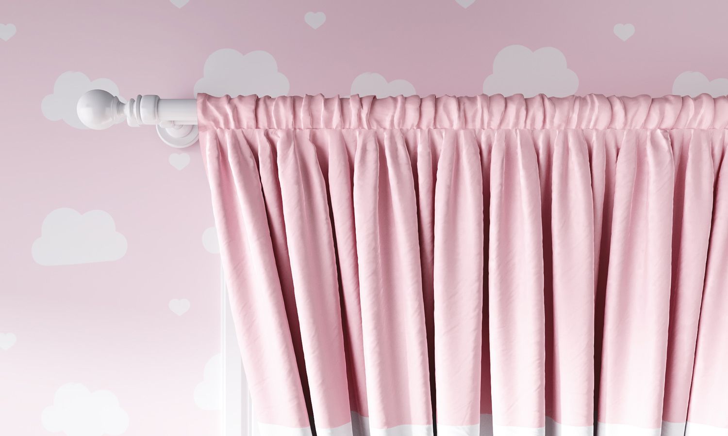 Cortina Branca e Rosa com Laços