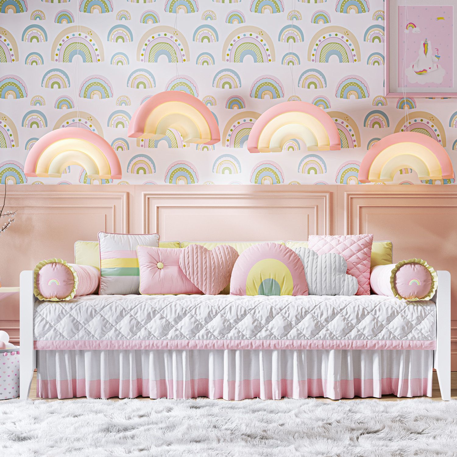 Kit Cama Babá Amiguinhas Arco-íris