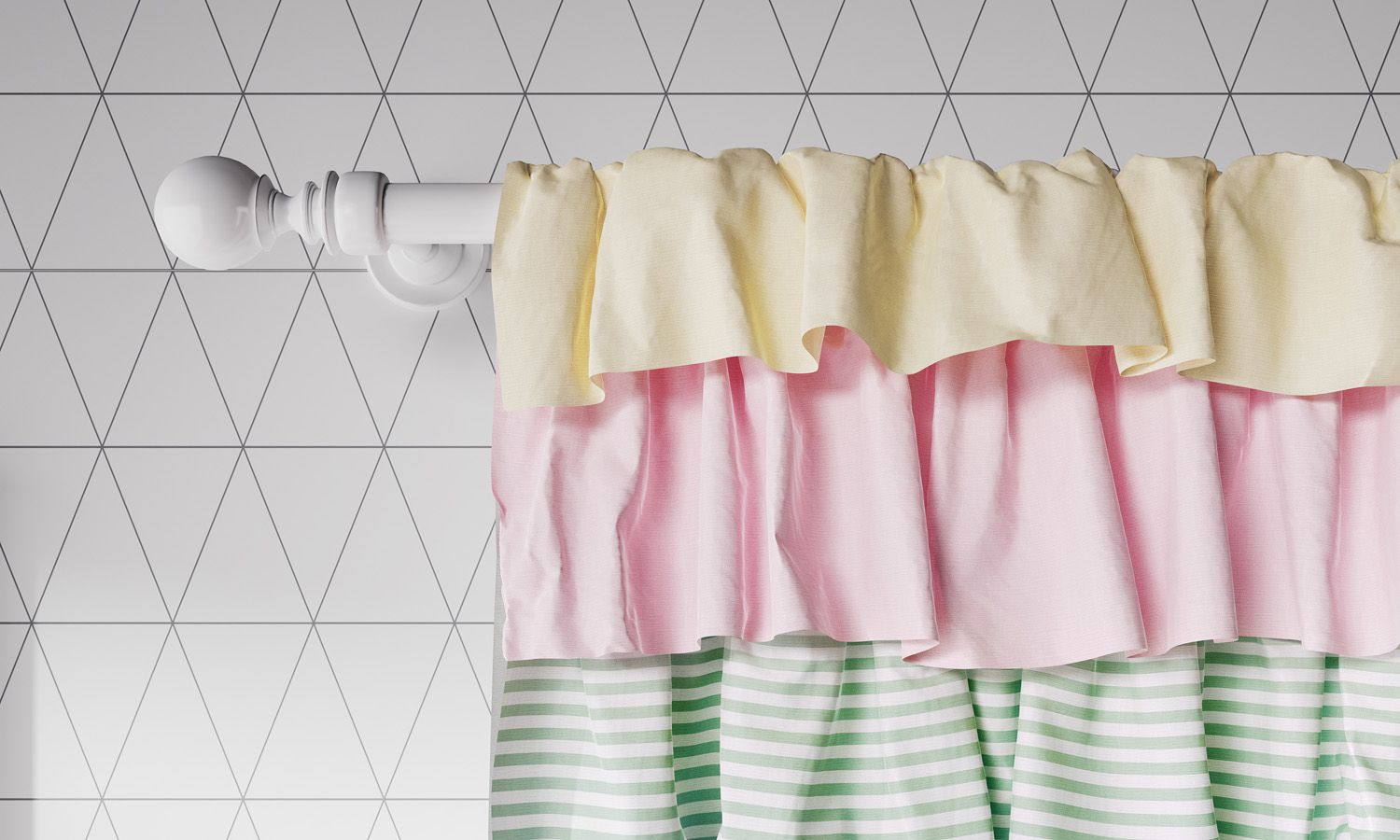 Cortina Babados Coloridos