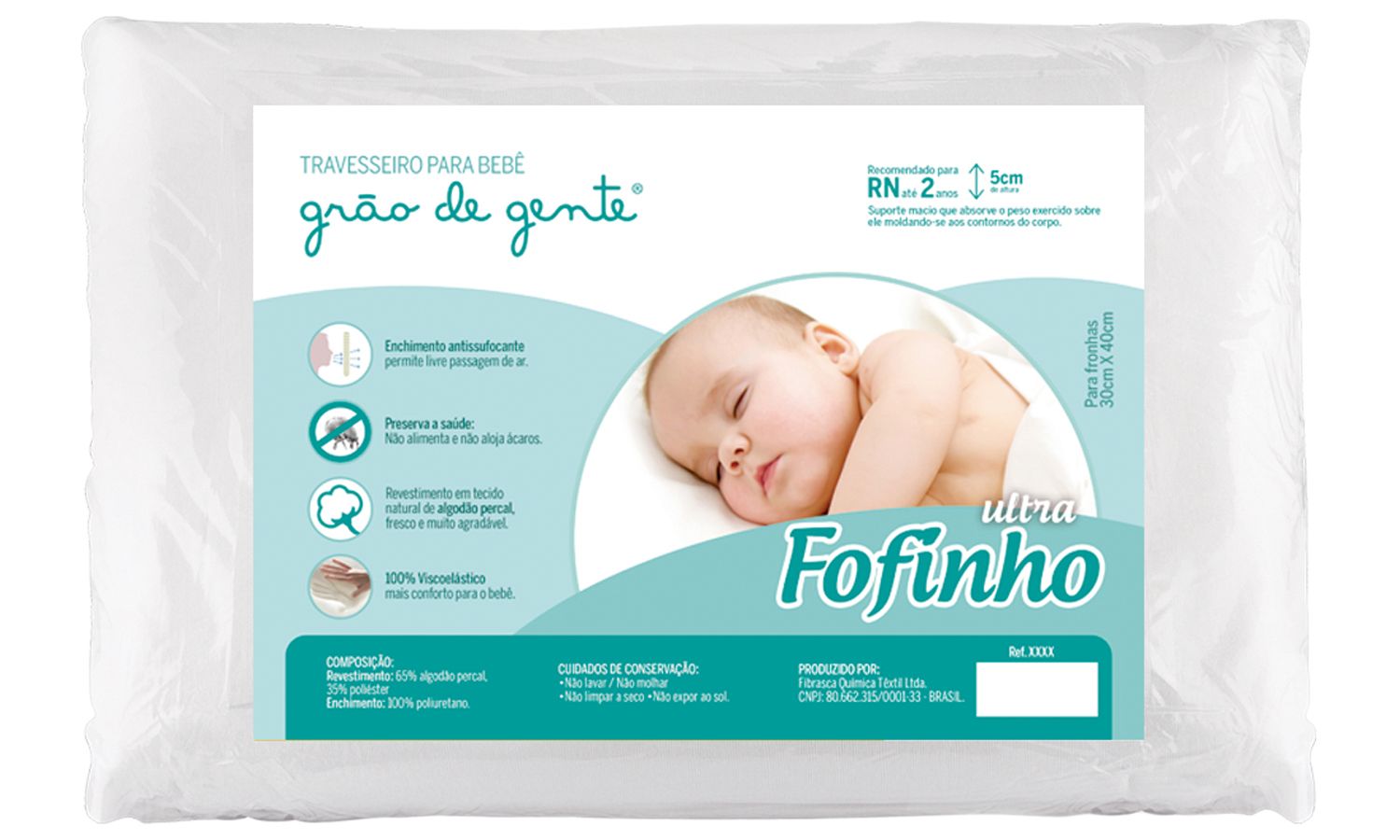 Travesseiro Viscoelástico Recém Nascido