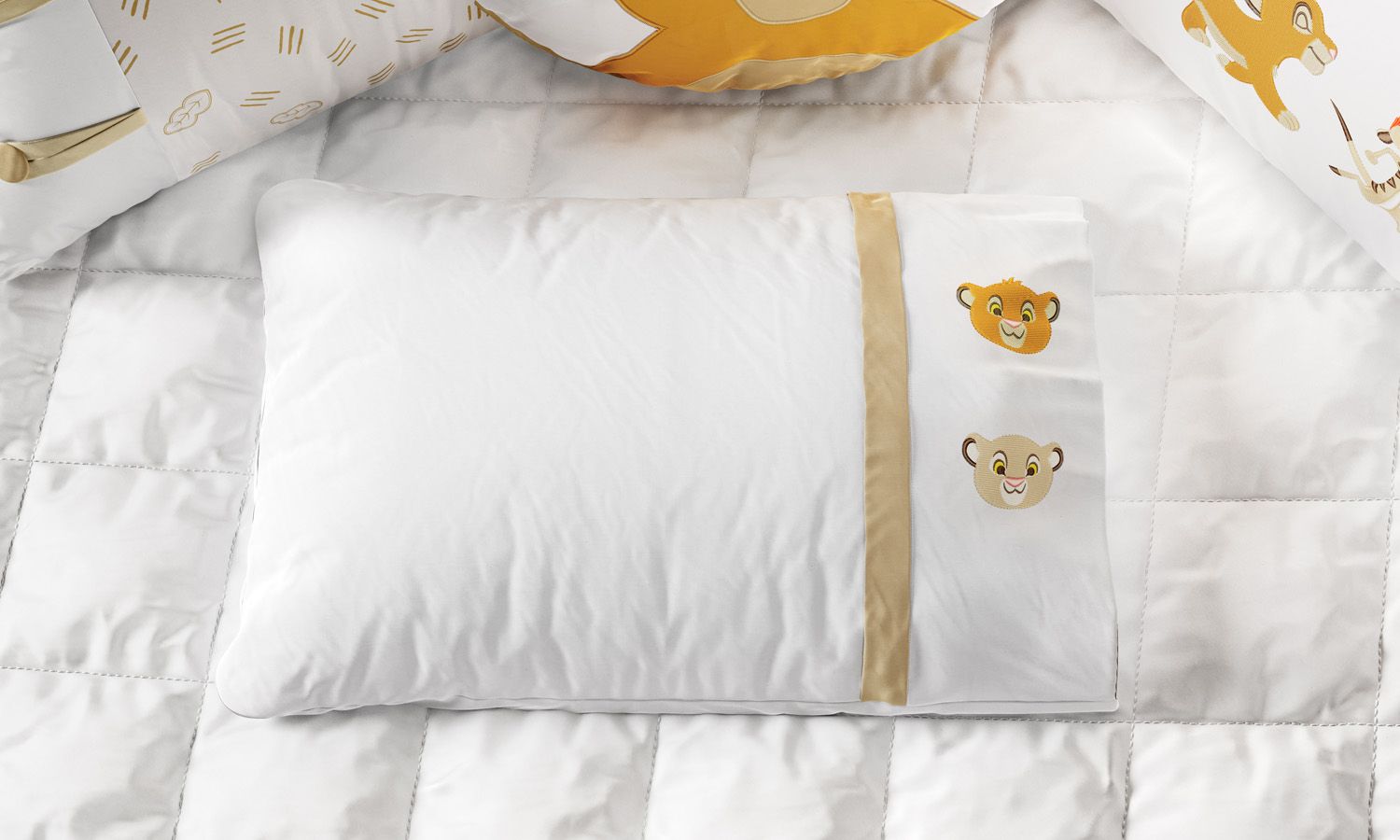 Jogo de Fronhas Bordadas Amiguinhos O Rei Leão 03 Peças